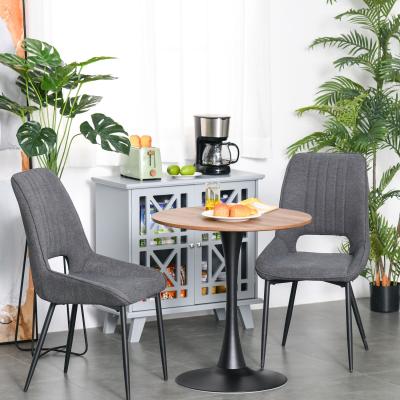 The Range Modern Round Dining Table - Brown and black