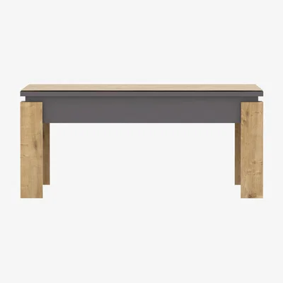 The Range Manhattan Wide Modern Dining Table with Fixed Top - Sapphire Oak Pattern&Anthracite