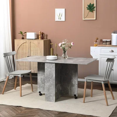 The Range HOMCOM Rolling Drop Leaf Table Folding Kitchen Table 835-621V00GY - Grey