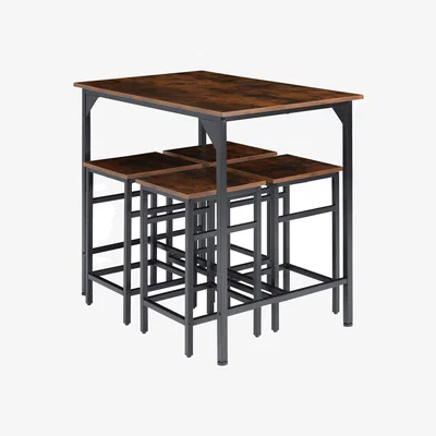 The Range Edinburgh Dining Table With 4 Bar Stools - Industrial Dark