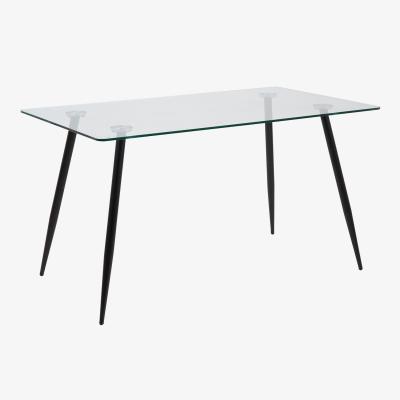 The Range Wilma Glass Dining Table - Clear and Black
