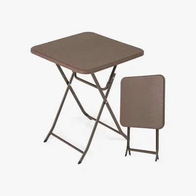 The Range 4-Person Square Patio Dining Table - Brown