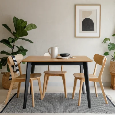 The Range Saffron Veneer Dining Table Matt Base - Natural