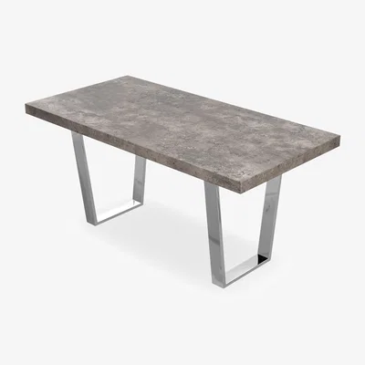The Range Aria 4-6 Seater Dining Table with Chrome Legs - Grey