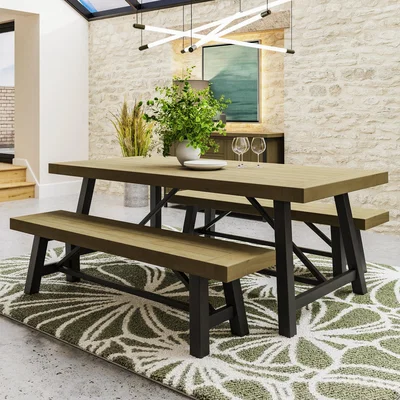 The Range 2M Fixed Top Dining Table Solid Driftwood Pine - Driftwood Pine