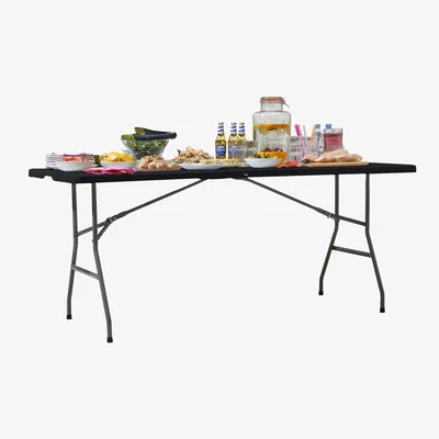 The Range Folding Picnic Table Portable - Black / 6ft