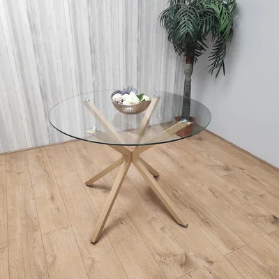 The Range Round Clear Glass Dining Table Only - Clear/Glass