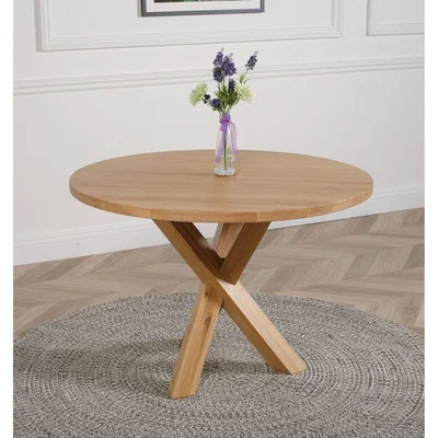 The Range Oregon 110cm Round Solid Oak Dining Table - Oak