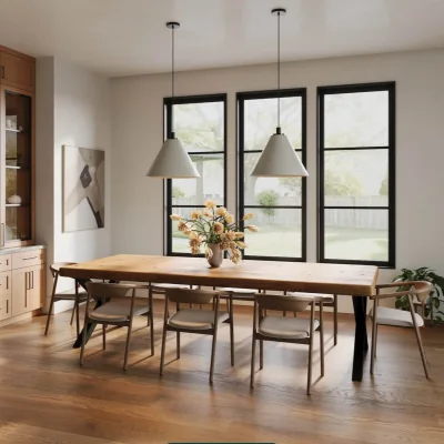 The Range Chunky Rustic Dining Table - Chunky X Legs - Rustic / 120cm / 180cm