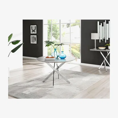 The Range Novara 120cm Grey Concrete Table (SILVER) - Grey