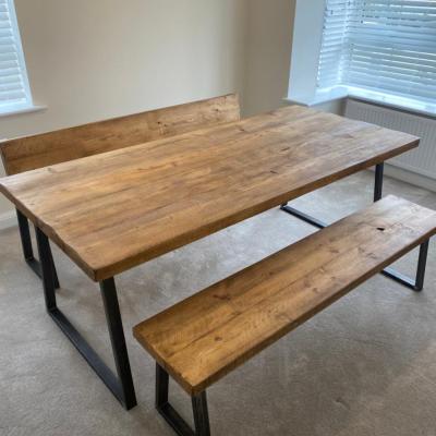 The Range Rustic Handmade Dining Table - Rugger Brown