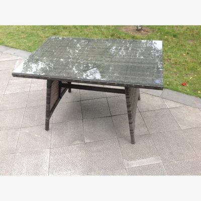The Range Rattan Dining Table Tempered Glass
