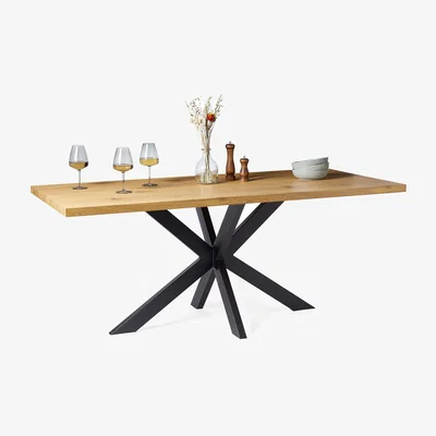 The Range Abel Dining Table Rectangular 6 Seater - Light Wood