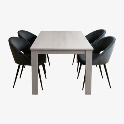 The Range Beautiful Arrow Dining Table with Curved Back Chairs - Grey