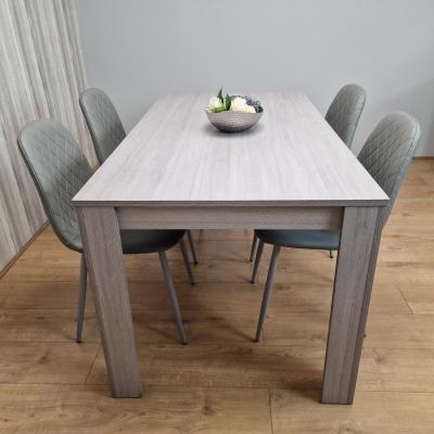 The Range Grey Dining Table With 4 Grey Padded Chairs Set - Grey