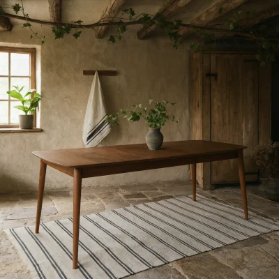 The Range Novi Sad Walnut-Effect Extending Rectangular Dining Table - Natural