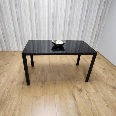 The Range 6 Seater Glass Dining Table - Black