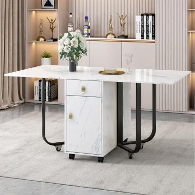 The Range Folding dining table (1 piece) with cupboard and 2 drawer - White