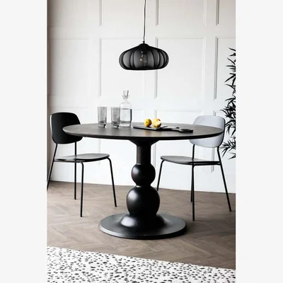 Rockett St George Black Mango Wood Round Dining Table