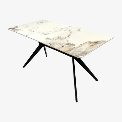 The Range San Diego Marble Top Rectangular Dining Table - White