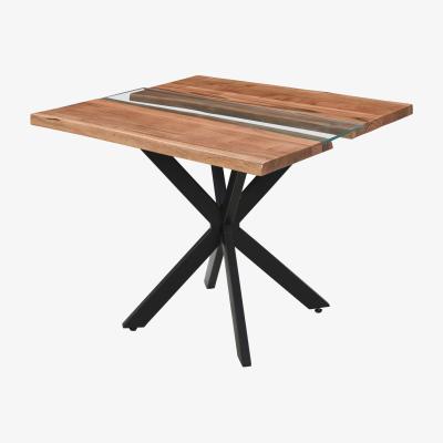 The Range Live Edge Square River Dining Table - Brown
