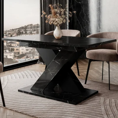 The Range 120to160 cm TOXX Black Marble Effect and Black - Black