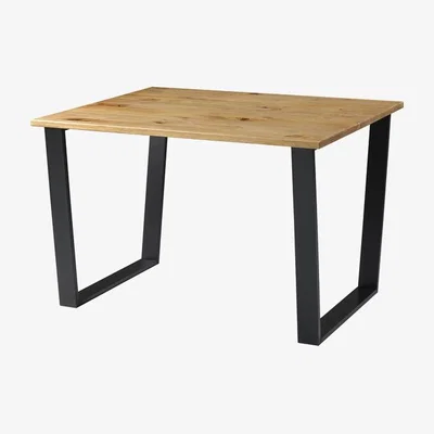 The Range Texas Small Rectangular Dining Table With Black Metal Leg