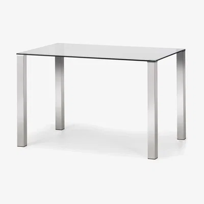 The Range Enzo Glass Dining Table - Chrome