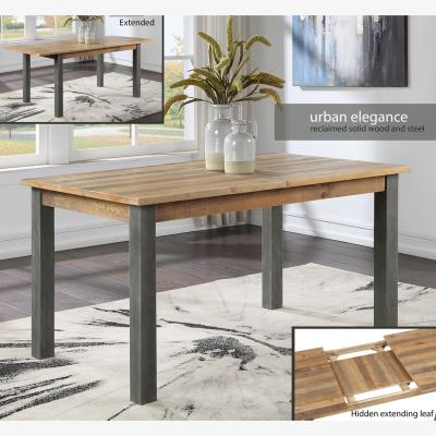 The Range Urban Elegance - Reclaimed Extending Dining Table - Rustic Brown