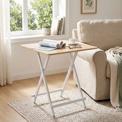 The Range 70cm Square Wooden Folding Dining Table - White