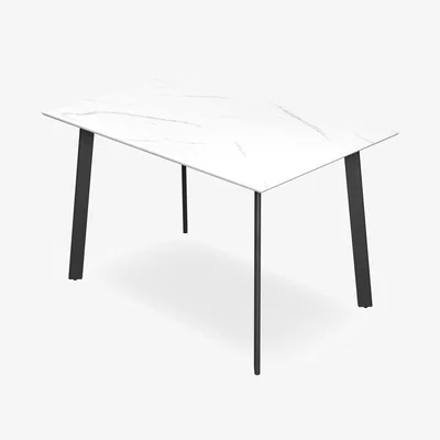 The Range Haydon Extending Dining Table 4-6 Seater with Black Legs - White Marble