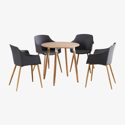 The Range Eden Round Dining Set with a Table and Set of Dining 4 Chairs - Grey