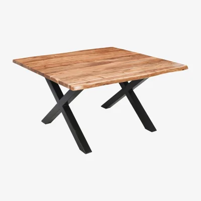 The Range Live Edge Large Square Dining Table - Brown