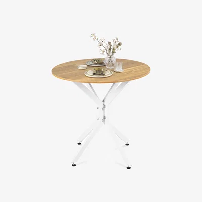 The Range 80 CM Drop Leaf Expandable Round Kitchen Dining Table - White