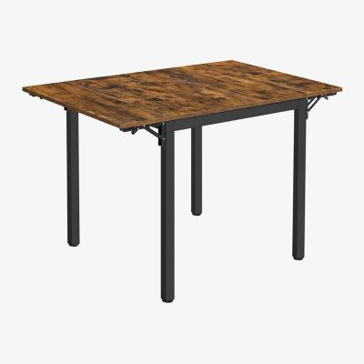 The Range Industrial 4 Seater Drop Leaf Dining Table - Rustic Brown
