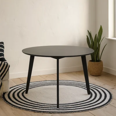 The Range Saffron Round Dining Table Veneer - Black