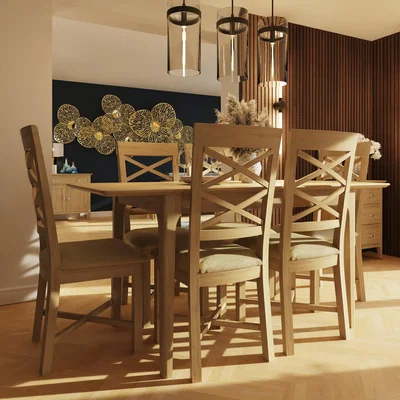 The Range 1.2M Extending Natural Oak Dining Table - Natural Oak