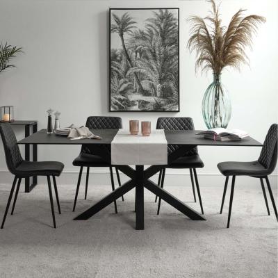 The Range Eastcote Black Ceramic Dining Table - Black / 200cm