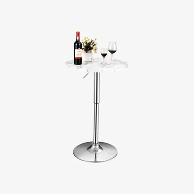 The Range Modern Round Swivel Bar Table - White