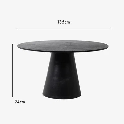 Rockett St George Antique Black Round Dining Table