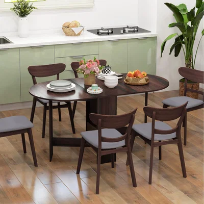 The Range HOMCOM Oval Kitchen Table for Dining Room Small Spaces - Brown