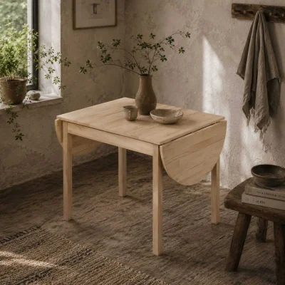 The Range Fico Solid Wood Drop-Leaf Dining Table Seating 4 to 6