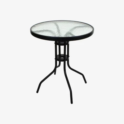 The Range Tempered Glass Patio Table Metal Frame - Black