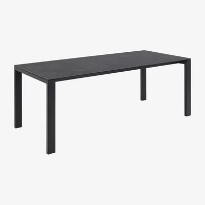 The Range Brentford Matt Black Ceramic Dining Table - Black