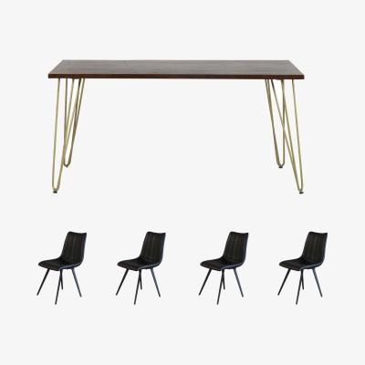 The Range Dallas Dark Mango Wooden Rectangular 6 Seater Dining Table With 4 Chairs - Dark Wood