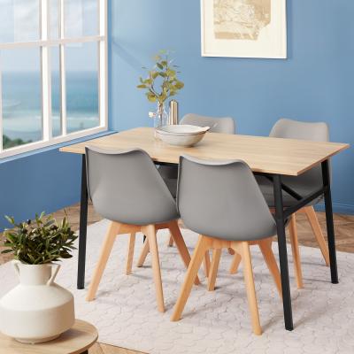 The Range Swansea Dining Table - Industrial Wood Light, Oak Sonoma
