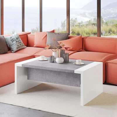 The Range Space 2 in 1 Extending Coffee  Dining Table 100-170cm - Concrete / White
