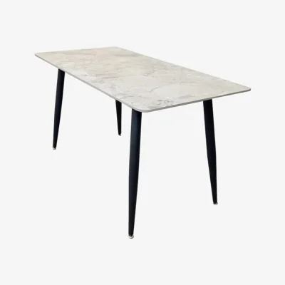 The Range Titanium Rectangler Dining Table - White