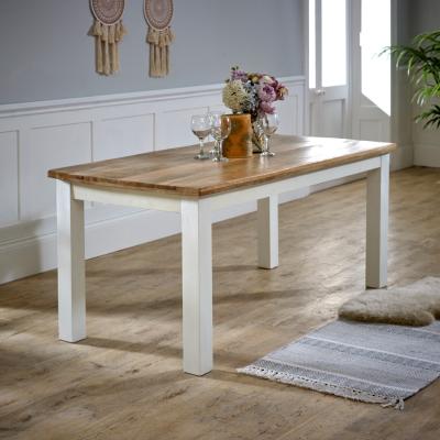 The Range Alfie Dining Table 170cm Solid Mango Wood - White
