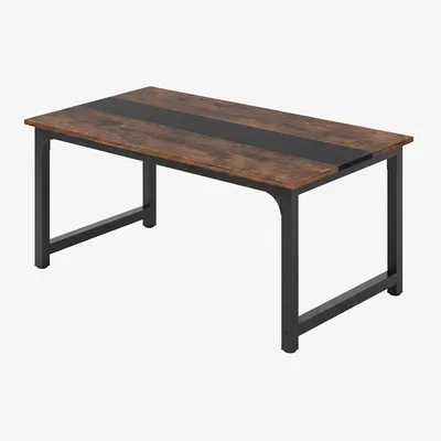 The Range Dining Table 4-6 Seater Retro Kitchen Adjustable Foot for Home,Walnut - Brown